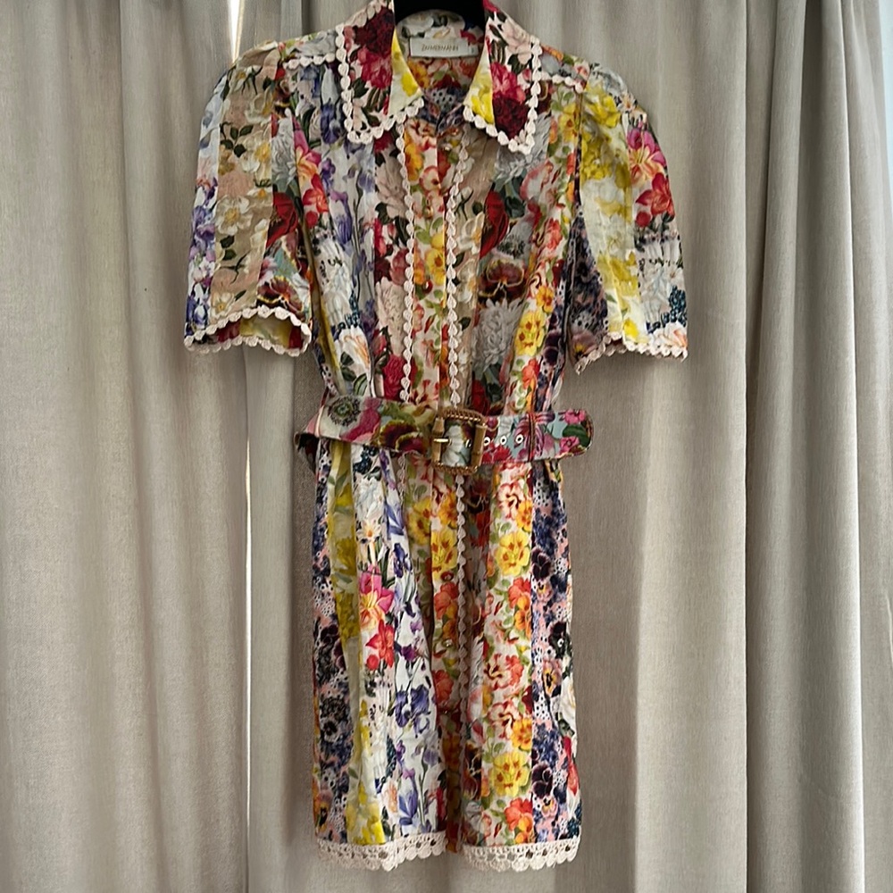 Zimmermann Floral Collared Dress